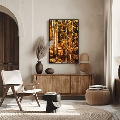 Autumn Aspen Grove Framed Fall Landscape Photograph Outdoor Nature Wall Art