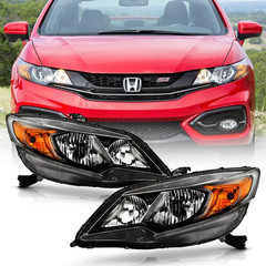– for Honda Civic 2-Door Coupe 2014-2015 Factory Style Headlights Headlamps Repl