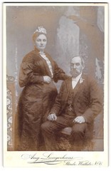 Photograph Aug Langerhans, Stade, wedding couple in black wedding dress and Her