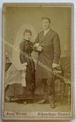 orig. CDV photo photograph around 1890 Munich wedding Franz Werner