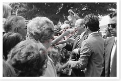 US President Gerald Ford Shaking Hands During 1976 Campaign Silver Halide Photo