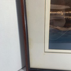 Vtg Framed Photograph North Pole~Midnight Sun~Signed Triple Matted 17”x21” READ