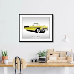 Classic Cars – 1956 Chevy Bel Air – Yellow – Print