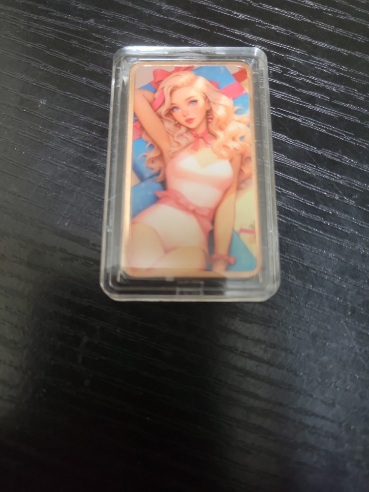 Colorized 1 OZ 999 Pure Copper Bar Beautiful Woman Naughty Baddie