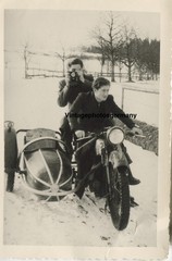Z3883 Photo 1950s EX WH Motorcycle Vintage Bike Krad Sidecar Team