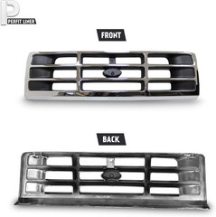 Front Grille Grill Chrome Shell with Black Insert Compatible with Ford 1992-1996