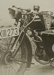 Photo View Portrait Motorcycle Sidecar License Plate Number Plate England Pennant