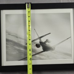 Framed B&W Photo Print Of Private Jet Luxury Real Estate Office 14″× 18″ READ⬇