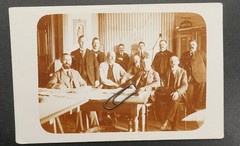 Photo Portrait Architects Letterpress Men Professor Engineer Office Technology Postcard