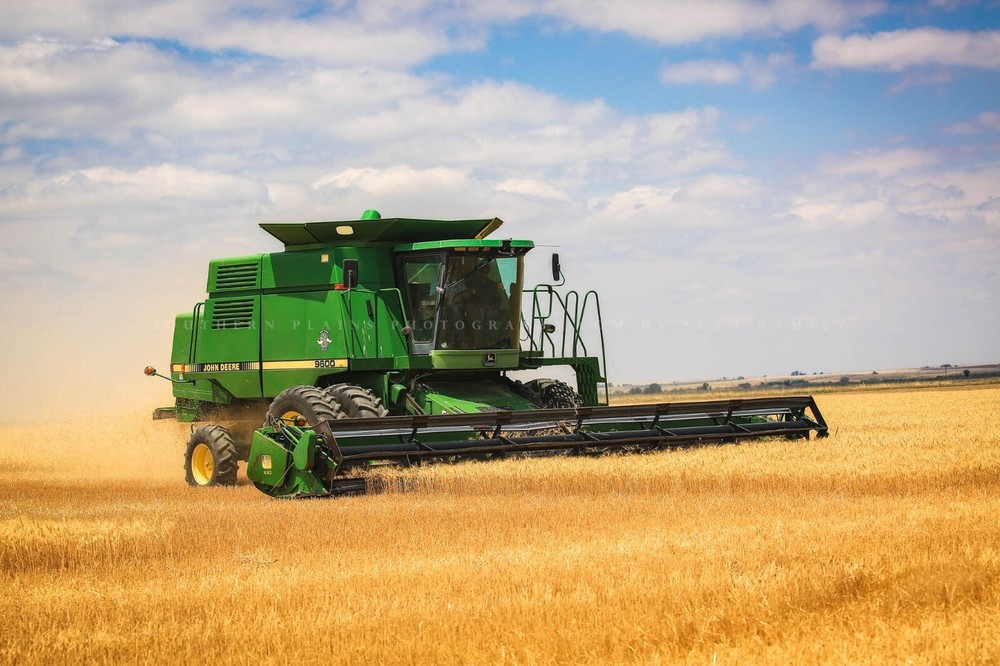 Combine Wheat Harvest Colorado Farm Country Agriculture Photography Print