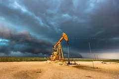 Permian Basin Photography Print – Picture of Storm and Pump Jack in West Texas