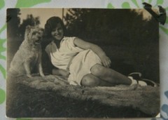 photo 1929 woman girl dog pretty M5