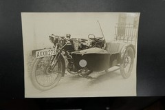Photo View Portrait Motorcycle Sidecar License Plate Number Plate England Pennant