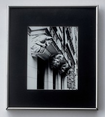 Framed Photo John Donnelly Architectural Stone Carvings New York City Building