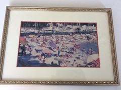Beverly Hills Estate Find Framed and Matted Beach Seaside Picture