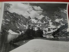 Vintage 1930s/40s Colorado Linen Backed Silver Gelatin Photo Isabelle Lake
