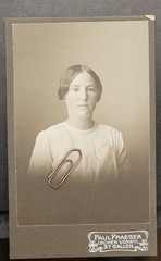 S Photo CDV KAB Portrait St Gallen Switzerland Woman Model Lady Blouse Studio Cabinet