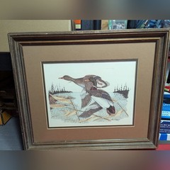 Vintage Duck Wall Art Cottagecore Framed Print Rustic Lake House Cabin Decor Woo