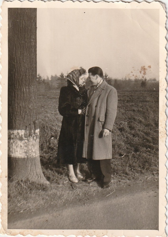 Vintage Photo Couple in Beautiful Coats Fashion Snapshot