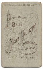 Photograph Franz Neumayer, Munich, Neuhauserstraße 29, commoner with G