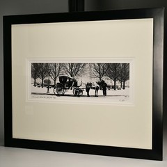 RICHARD CALVO Original Vintage Signed Central Park NY Horse Carriage Photograph