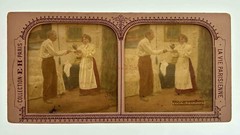 Life Parisienne Couple Scene Genre c1875 Photo Stereo Diorama Vintage §n2