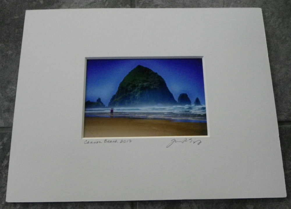 Pencil-Signed, Titled + Dated Matted Photo-Cannon Beach Oregon 2017-Tom Spitz