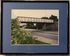 Kevin Greene Signed Framed Photograph Bubbles Railroad Overpass Graffiti Art