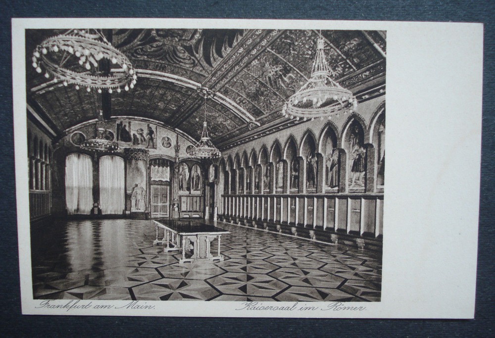Postcard postcard 1900: copper intaglio print Frankfurt Imperial Hall Römer