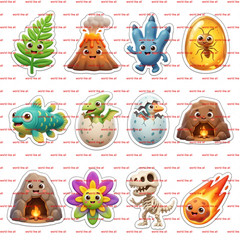 Stickers for Kids | Cute 3D Cartoon [Theme] Sticker Sheet | Digital 4k Download