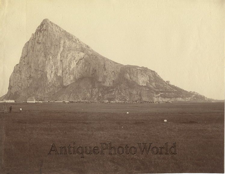 Gibraltar rock antique albumen art photo