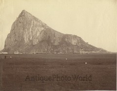Gibraltar rock antique albumen art photo