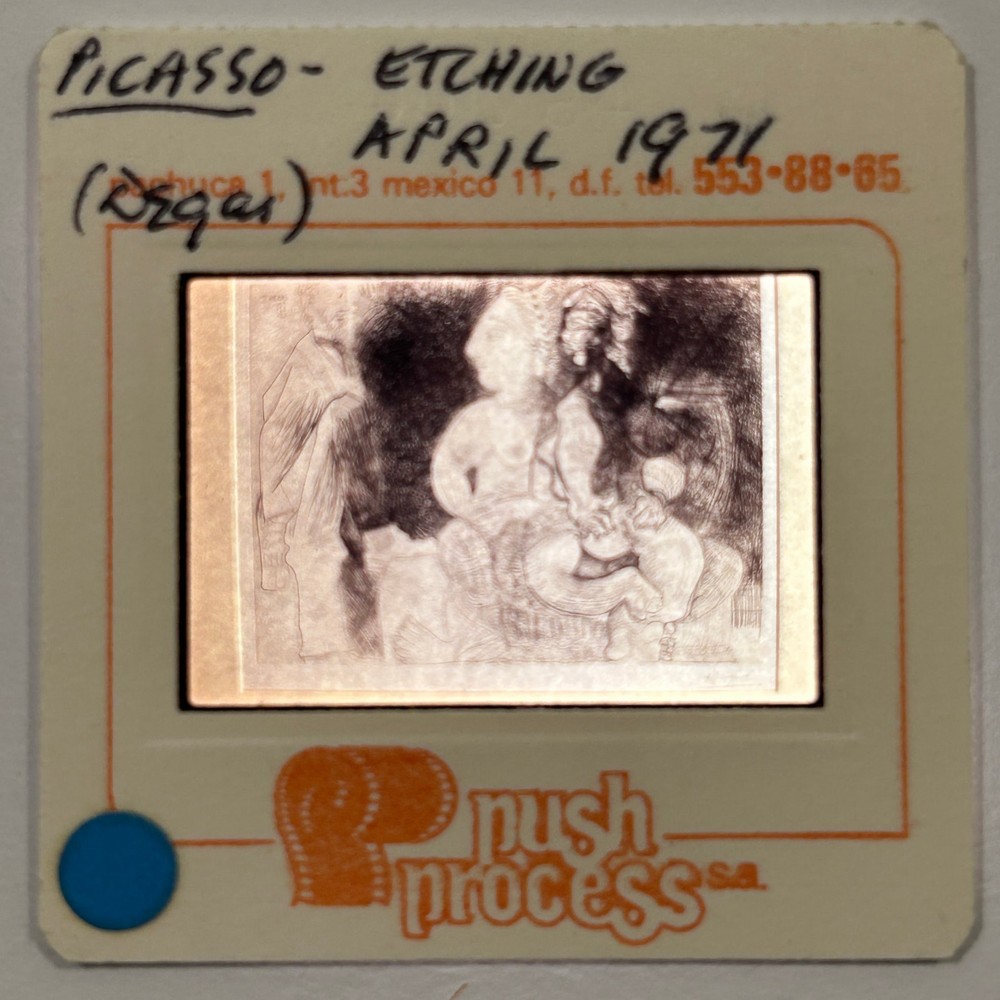 1971 Picasso Etching Art 35mm Slide Push Process Mexico Art Study