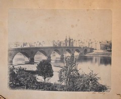 Vintage Photograph / Print Focusing on a Bridge Crossing a Body of Water