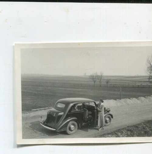 Old photo by car to Świnoujście, 1935, 1930s, 9x6cm
