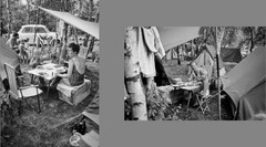 2x B/W Photo New Print GDR Camping 60/70s Trabi No. HH1/64,66