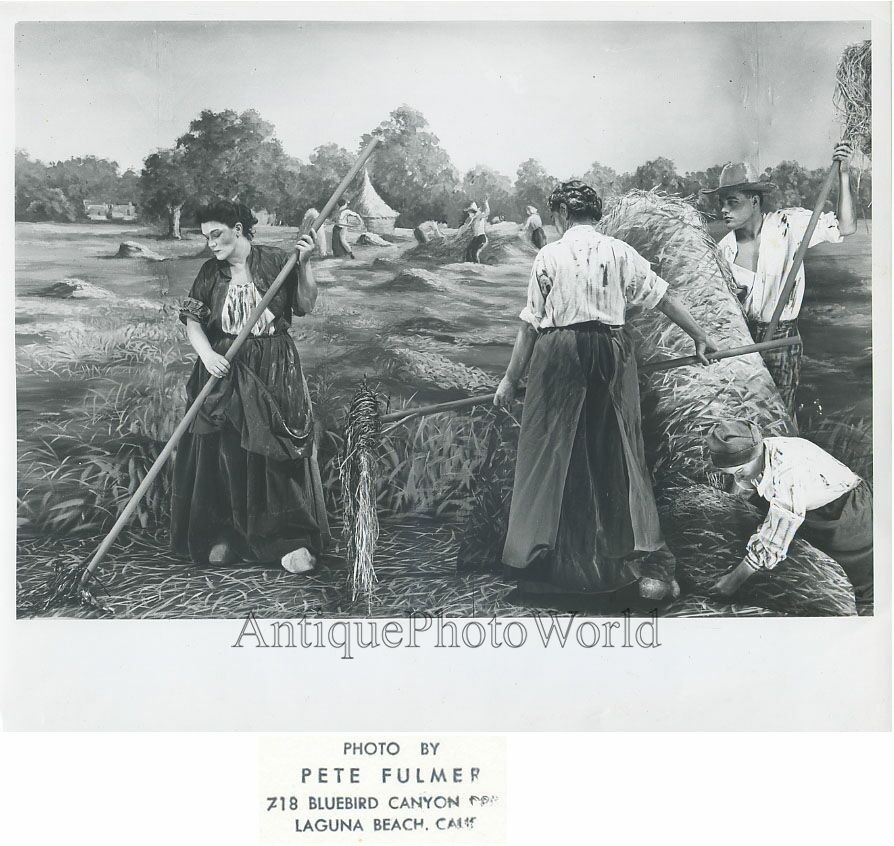 Live human painting farmers rare antique photo