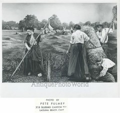 Live human painting farmers rare antique photo