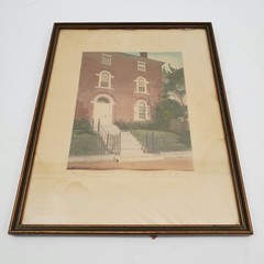 Antique Signed Wallace Nutting Colored Photo «Doctor’s Door» Larkin-Rice House