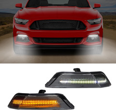 LED DRL Front Bumper Turn Signal Light Compatible with Ford Mustang 2015 2016 20