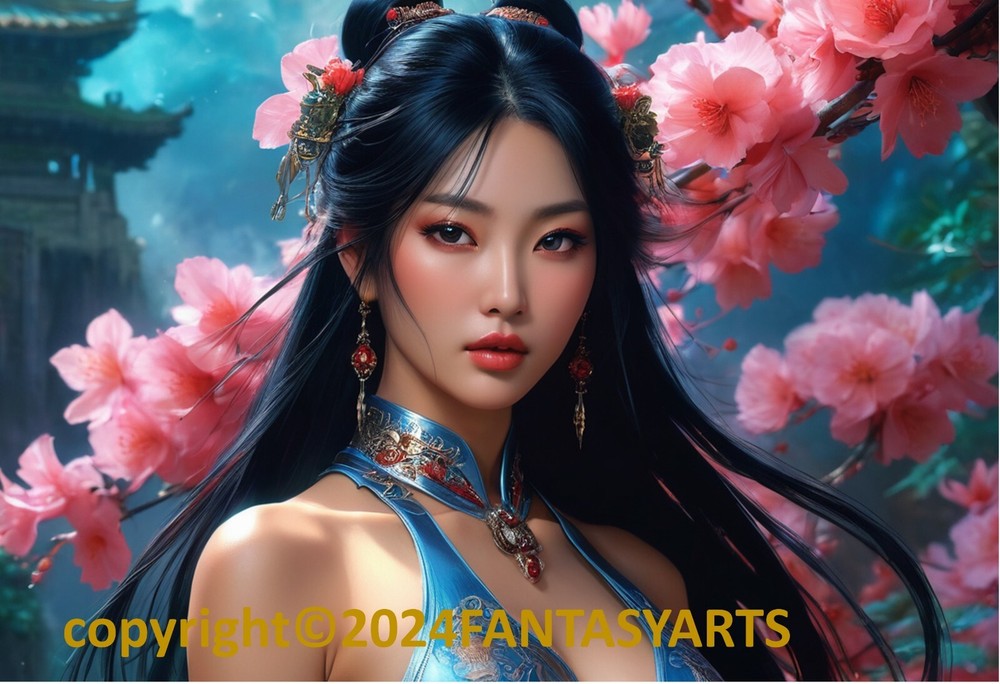 Beautiful Sensual Asian Girl Anime F on Quality semi-gloss Photo Paper 13″ x 19″