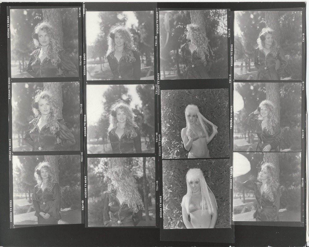 Hendrickson PHOTO Contact Sheet & Negatives Pretty Blonde Curly/Punk Wig Bikini