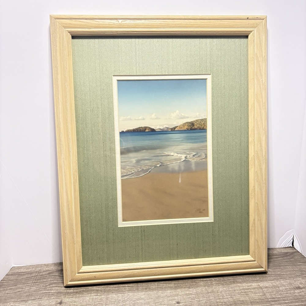 Signed Libby Rae 1989 Coastal Seascape Beach Print Framed Ocean Wall Art