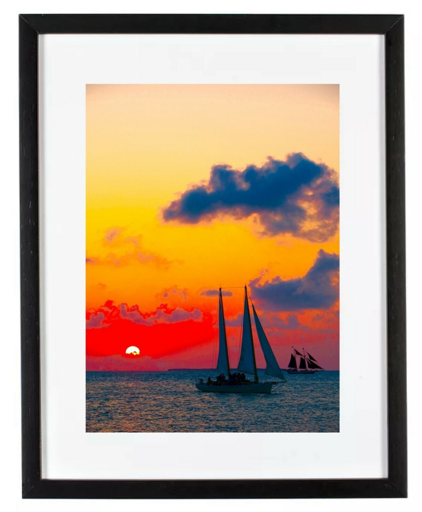 Key West Sunset Sail 11×14 Matted Art Photo Photograph Florida Keys Sailing Boat