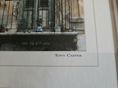 Tony Casper Rustic Tuscan Italian Verona Balcony Framed Photo Double Matted EUC