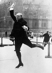 glass negative, strange antique reproduction, funny man skating, vintage fine ar