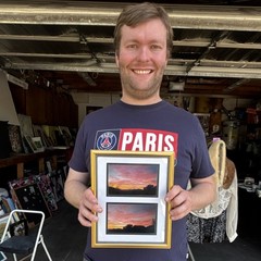 Framed Sunset Landscape Photographs Set of 2 – Nature Art, Color, Trees