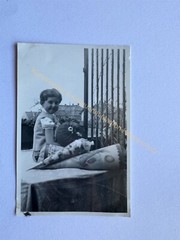 orig. Photo Child Girl School Bag Enrollment School Circa 1930