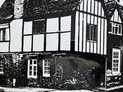 DR KC BROWN AUSTRALIAN LARGE PHOTOGRAPH B&W «TUDOR STYLE HOUSE » 1980
