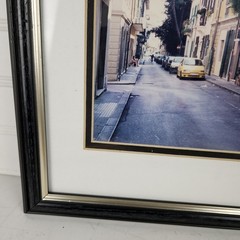 Vintage Framed Italian Street Scene Photograph Narrow Alleyway Art Print 12×15.5